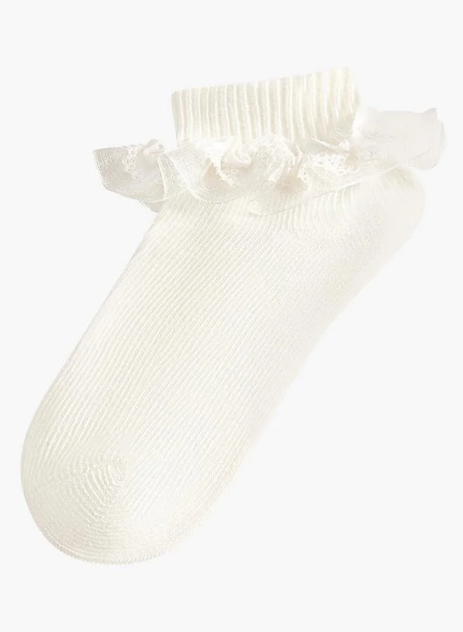 بيرفيت Pack Of 2 Baby Girls Socks Ankle Length Ruffle Detail Ramadan Collections
